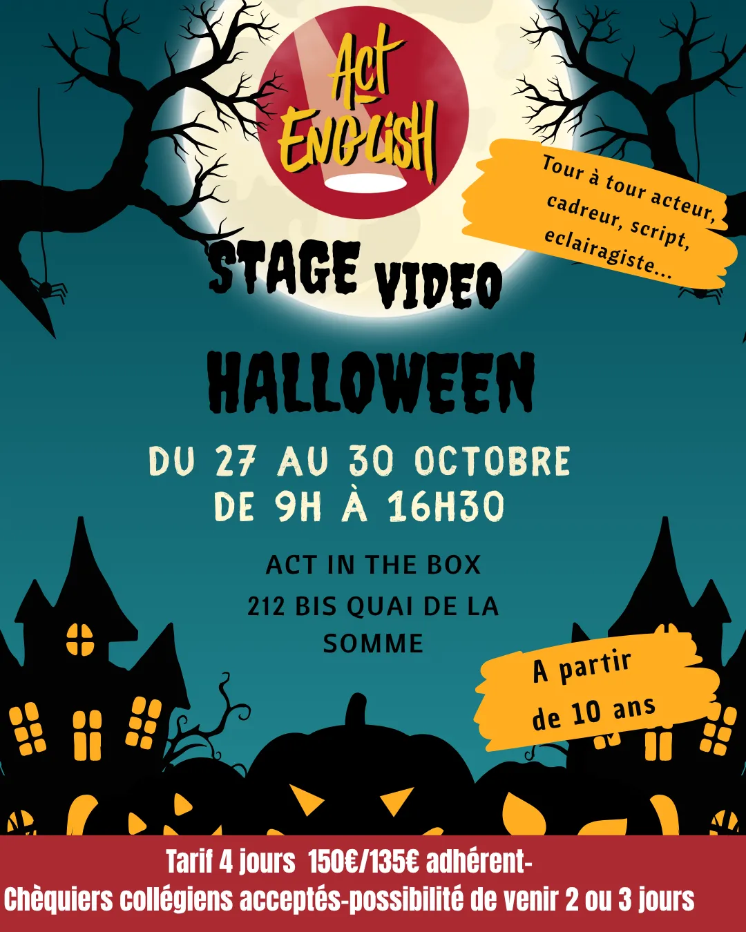 Stage vidéo Halloween Act English Enfants & Ados